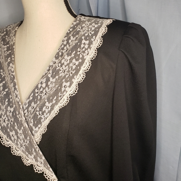 Vtg Just Ducky Lace Collar Drop Waist Dress - Picture 4 of 8